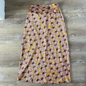 Free People Silk Midi Skirt